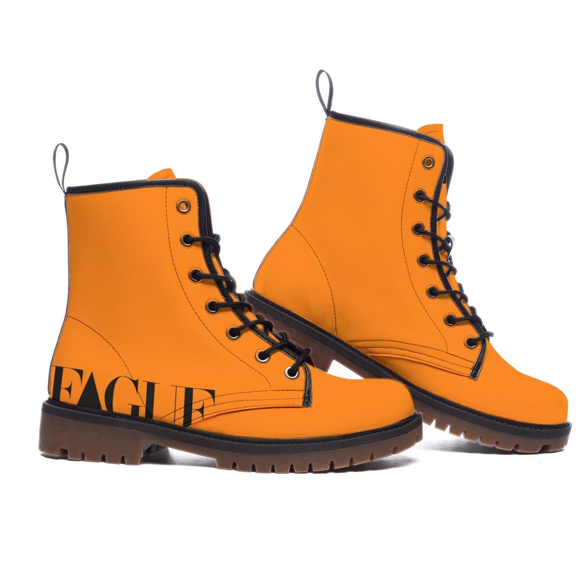 Orange leather boots best sale